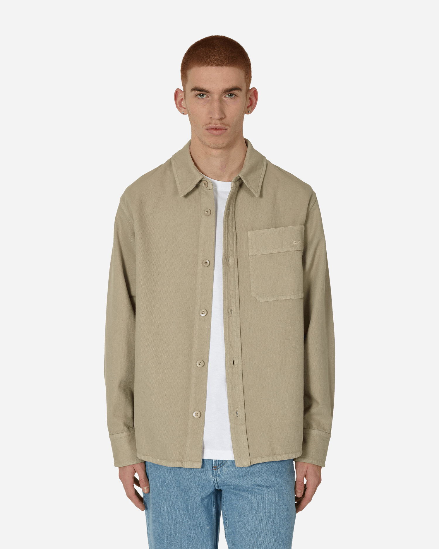 Košeľa A.P.C. Basile Brodée Poitrine Overshirt Béžová | COFCN-H02918 BAE, 1