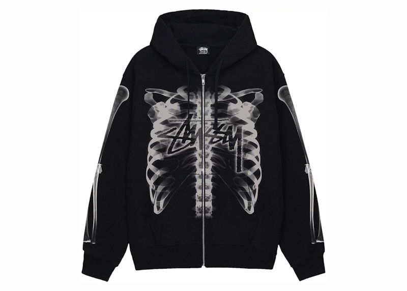 Mikina Stüssy Stussy Men's Zip Hoodie with Print Čierna | 1974948