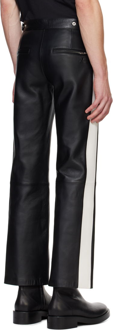 Nohavice Courrèges Courrèges Contrast Band Biker Leather Pants Čierna | 324LPA245CV0005, 2