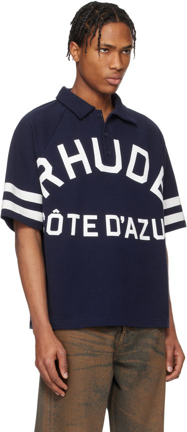 Polo tričko Rhude Rhude Piqué Raglan Polo 'Côte D'Azur' Navy | RHPS25PO02012, 1
