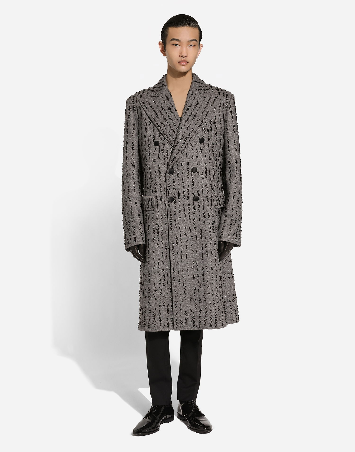 Kabáty Dolce & Gabbana Embroidered Double-breasted Coat Šedá | G048VZGI578S9000, 1