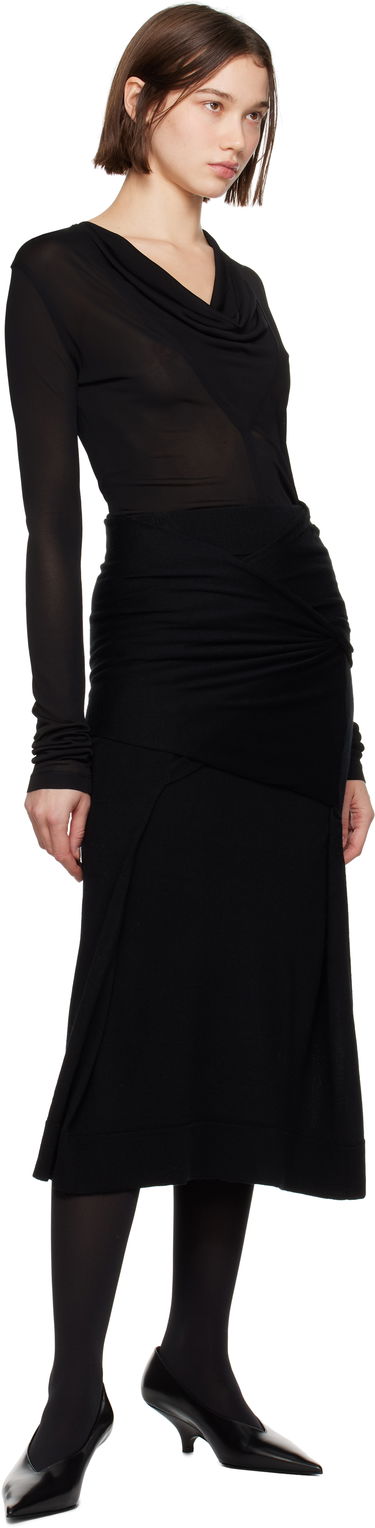 Body TOTEME TOTEME Draped V-Neck Top Čierna | 244-WRT0401-FB0266, 4