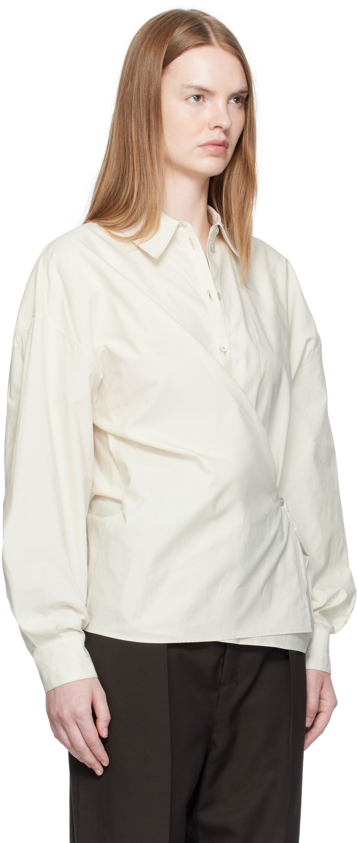 Košeľa LEMAIRE Straight Collar Twisted Shirt Biela | SH1141 LF1500, 1