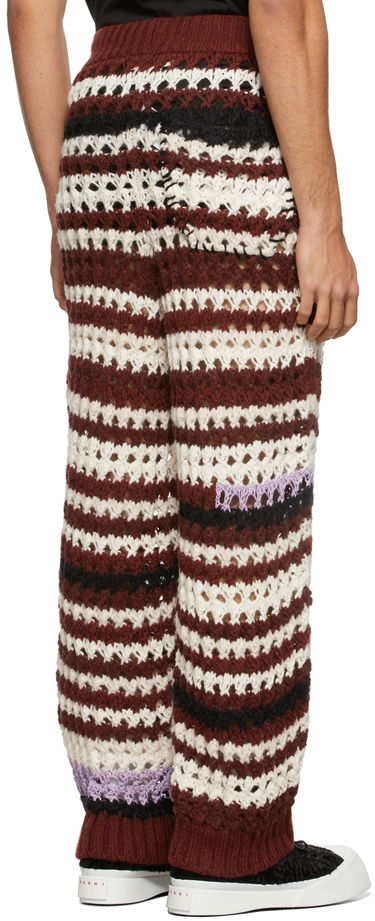 Nohavice Marni Marni Crochet Striped Lounge Pants Hnedá | PUMG0009H0 UFW025, 2