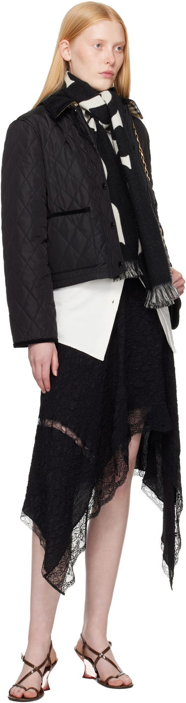 Šál Burberry Burberry Text Wool Scarf Čierna | 8109563, 4