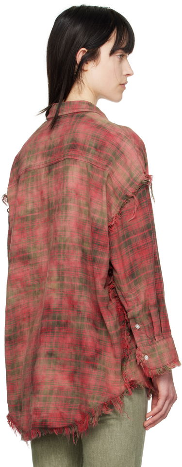Košeľa R13 R13 Shredded Seam Drop Neck Plaid Shirt Červená | R13WR075-R461B, 2