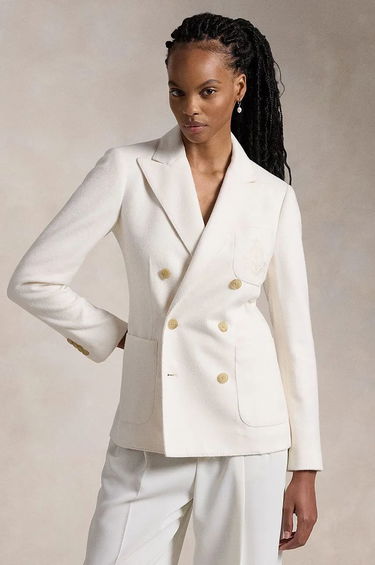 Bunda Polo by Ralph Lauren Double-Breasted Wool-Blend Blazer Biela | 211947976, 0