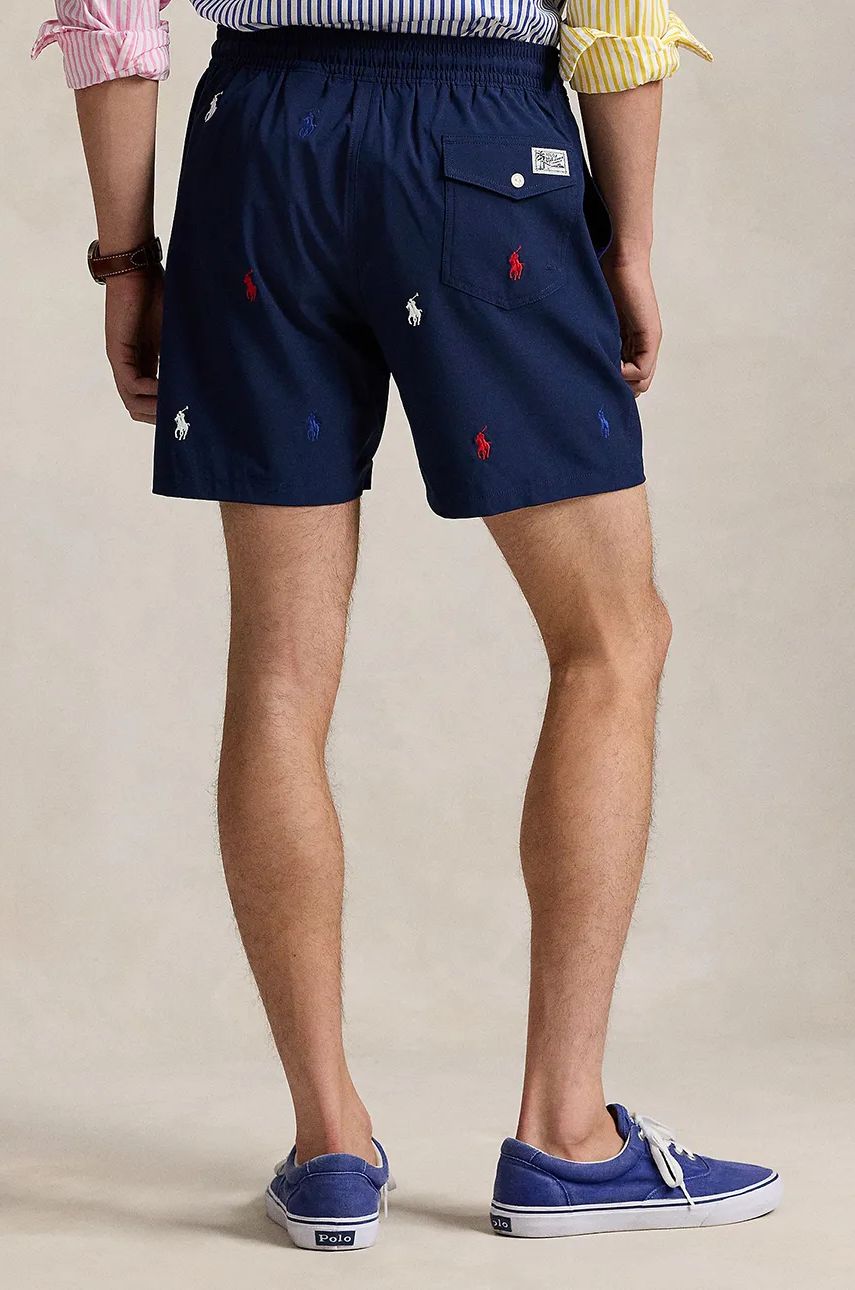 Plavky Polo by Ralph Lauren Navy Blue Shorts with Logo Embroidery Modrá | 710957786, 1