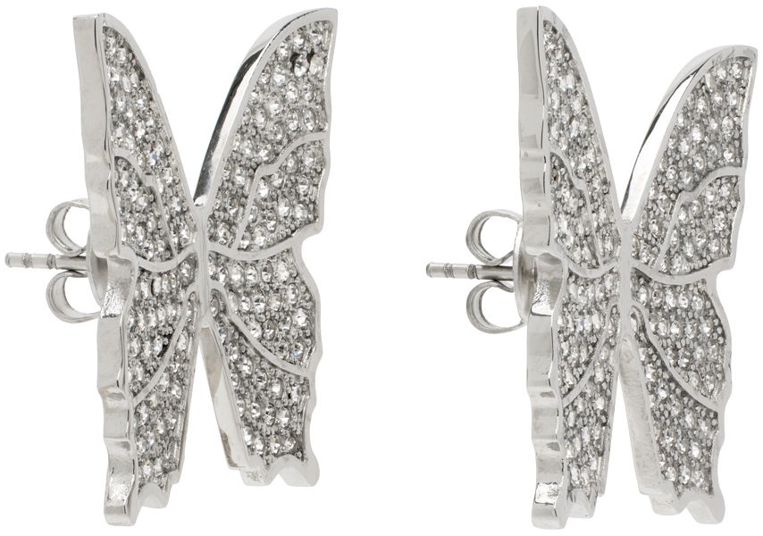 Náušnice Blumarine Silver Rhinestone Butterfly Earrings Metalická | P422W266A, 1