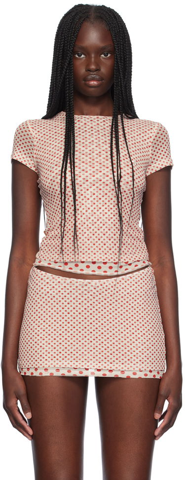 Sukňa Miaou Miaou Mini Polka Dot T-Shirt Béžová | 7184PM2WPD, 0