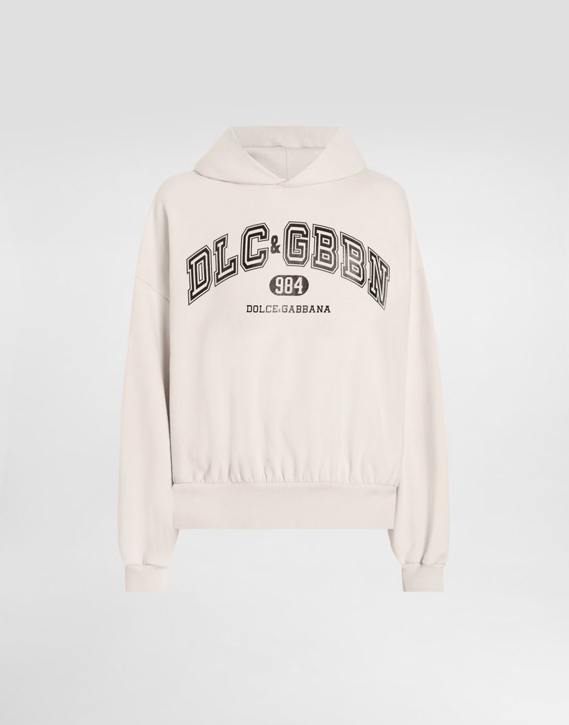 Mikina Dolce & Gabbana Dolce & Gabbana Jersey Hoodie with Print Béžová | G9BJGTG7PLOM2037
