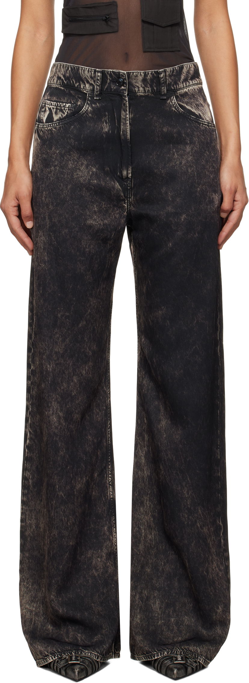 Nohavice Acne Studios Printed Trousers Čierna | AK0840-