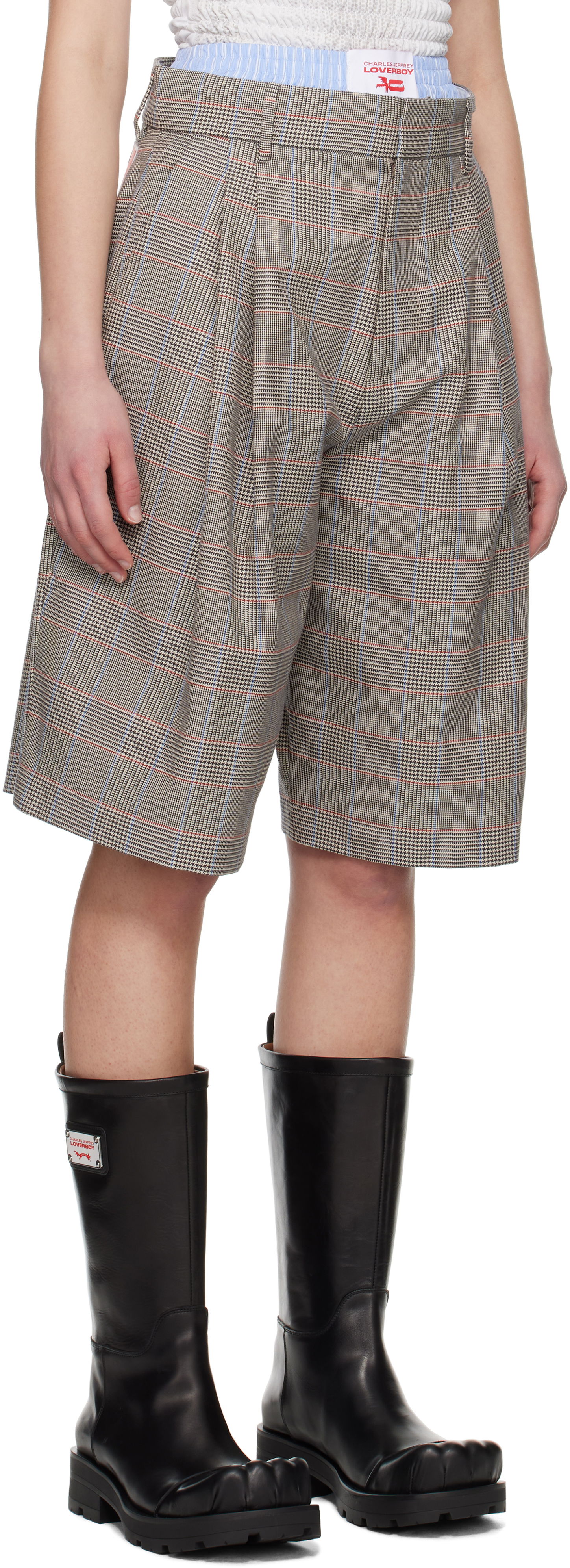 Šortky Charles Jeffrey Loverboy Charles Jeffrey LOVERBOY Aberdeen Plaid Shorts Hnedá | 54030102, 1