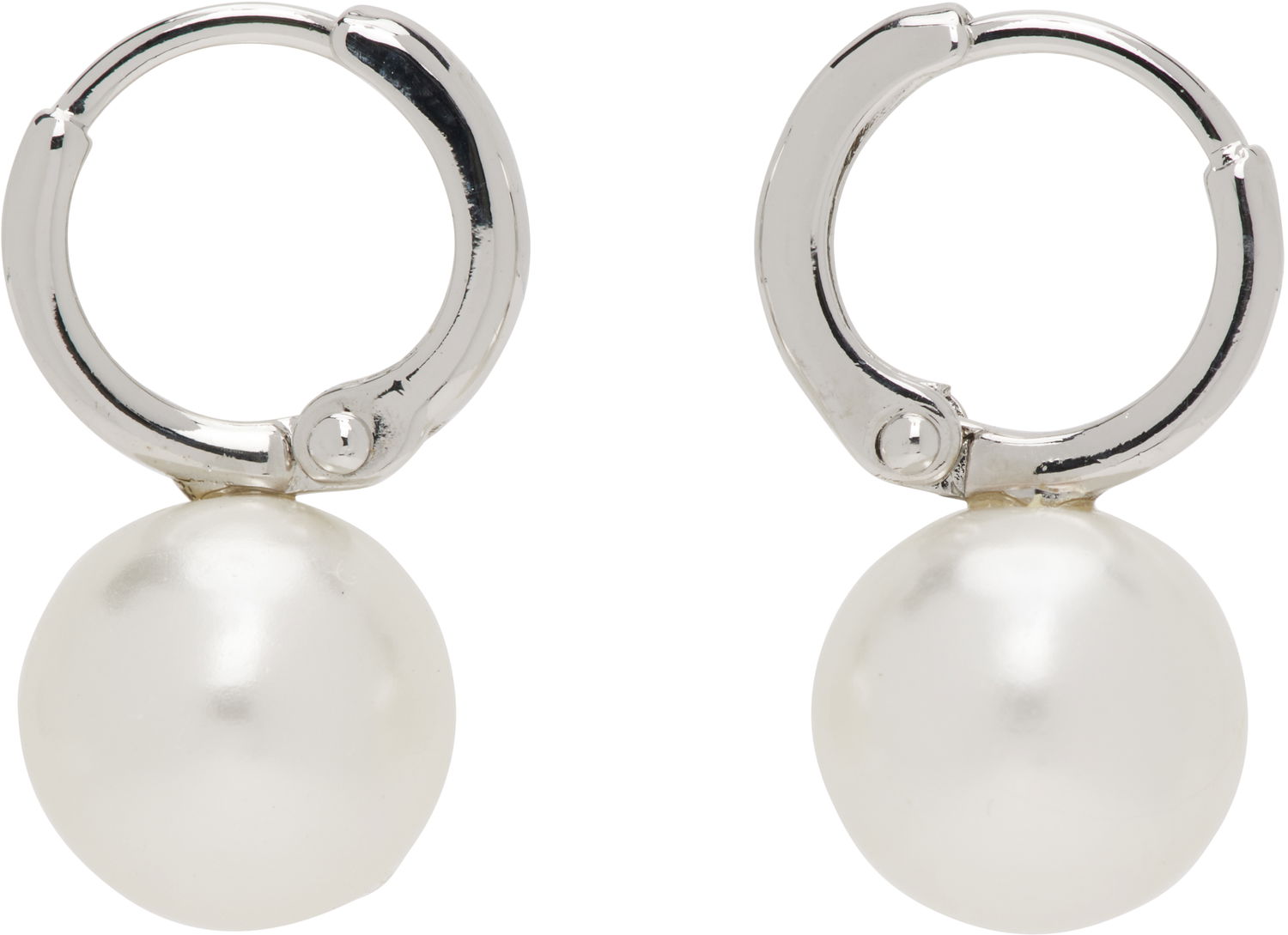 Náušnice Simone Rocha Simone Rocha Small Pearl Hoop Earrings Biela | ERG84 0904, 0