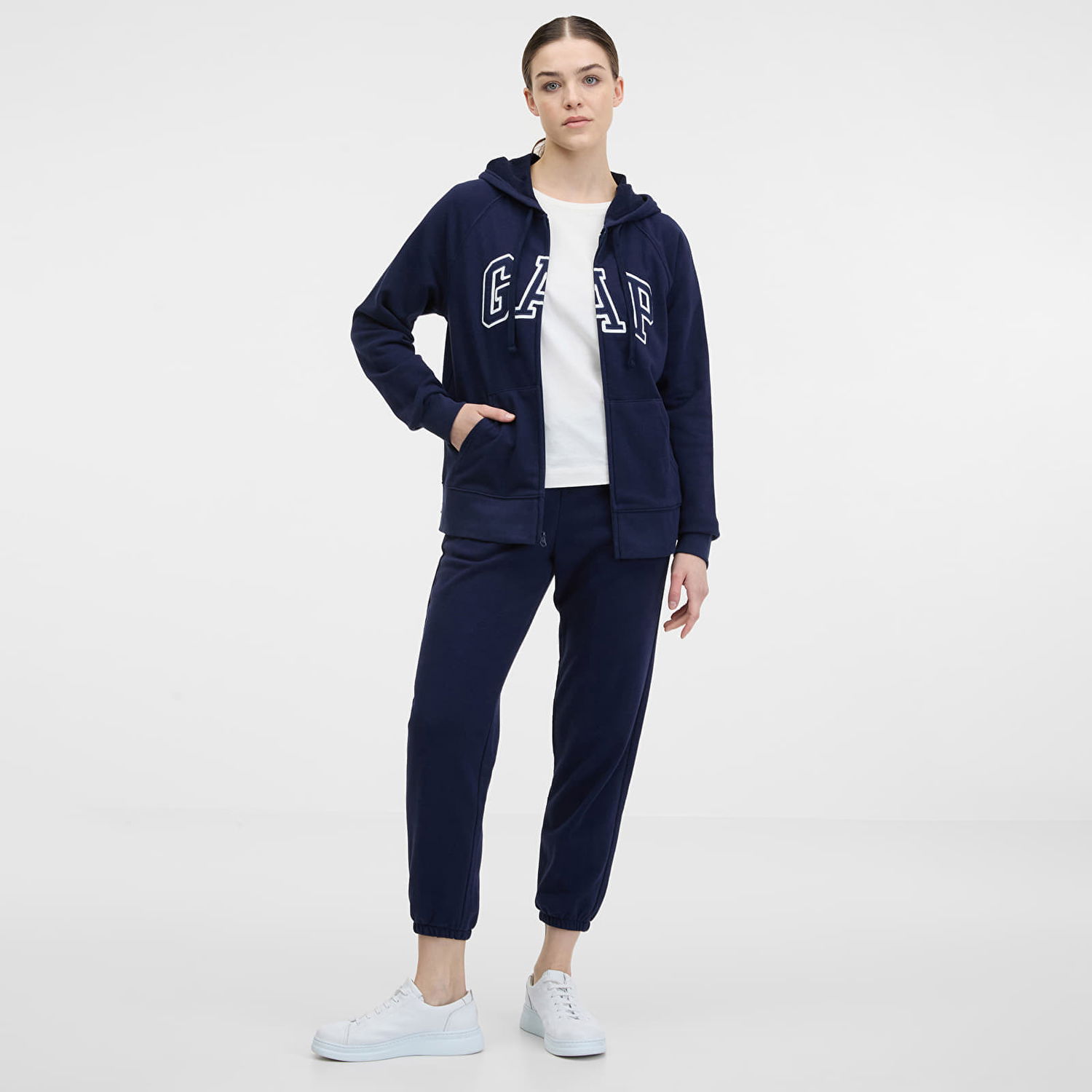 Mikina GAP Fullzip Logo Hoodie Navy Uniform Navy | 870536-02, 1