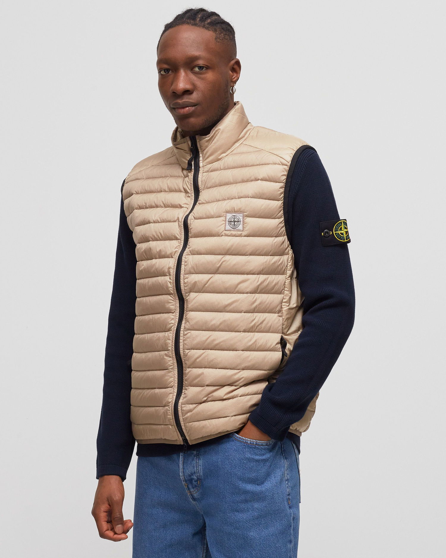 Vesta Stone Island Packable Loom Woven Chambers R-Nylon Down-TC Vest Béžová | 7815G0224.V0092, 1