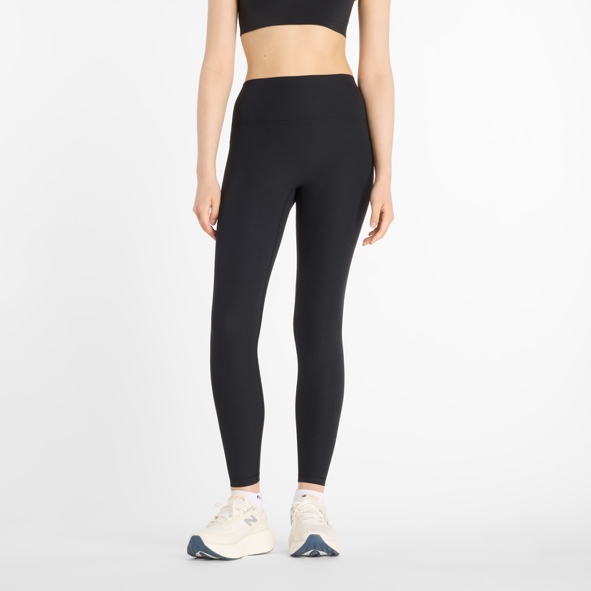 Legíny New Balance Ribbed Leggings Čierna | NBWP53152BK