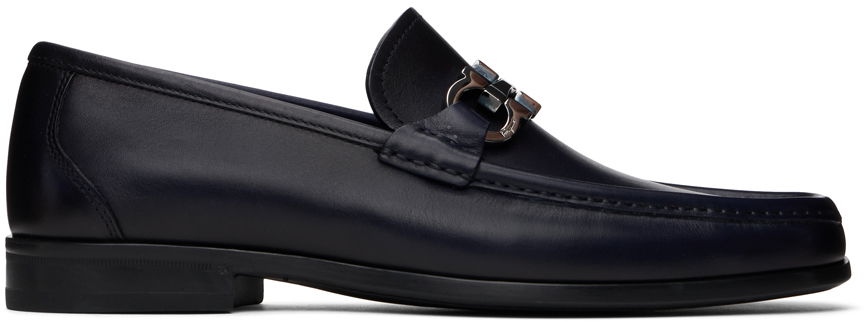 Tenisky a topánky FERRAGAMO Leather Loafers with Hardware Modrá | 769877, 0
