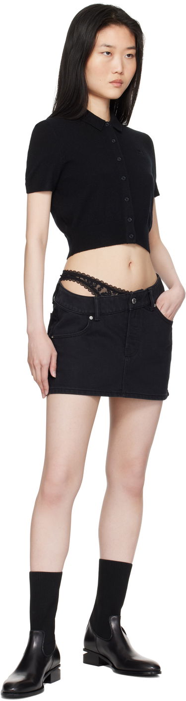 Sukňa Alexander Wang Alexander Wang Pre-Styled Asymmetrical Lace Denim Miniskirt Čierna | 4DC1255615, 3