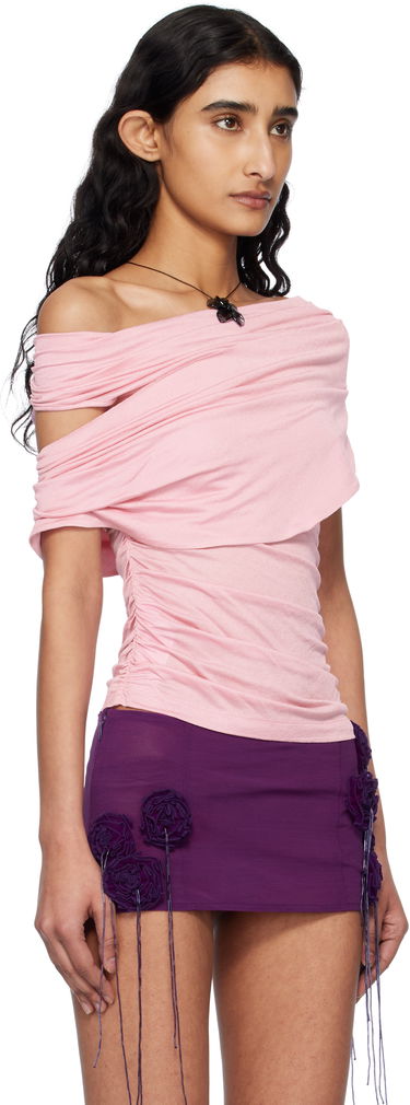 Sukňa Blumarine Blumarine Jersey Sablé Draped Blouse Fialová | P522C374A, 1