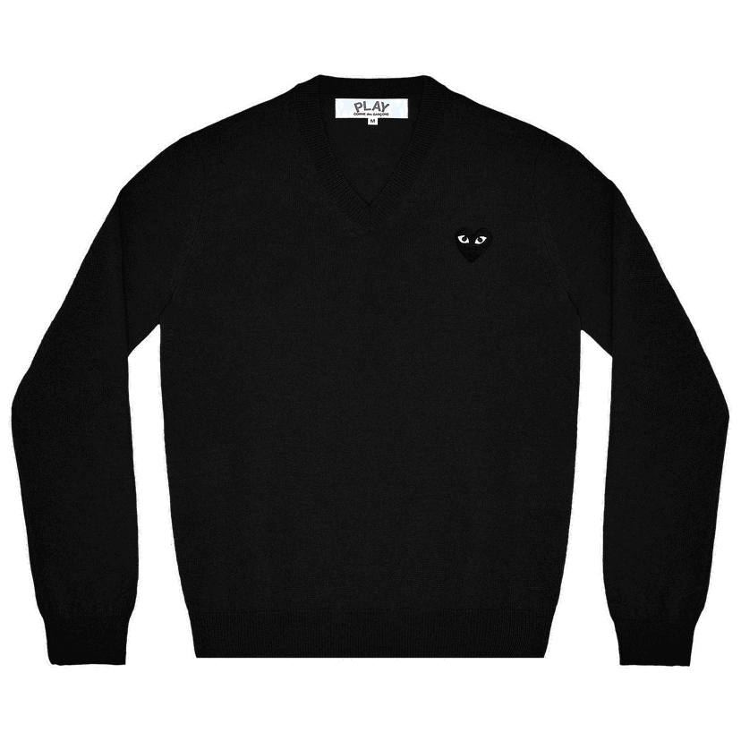 Sveter COMME des GARÇONS PLAY Heart V-Neck Pullover Čierna | AZ N017 051 1