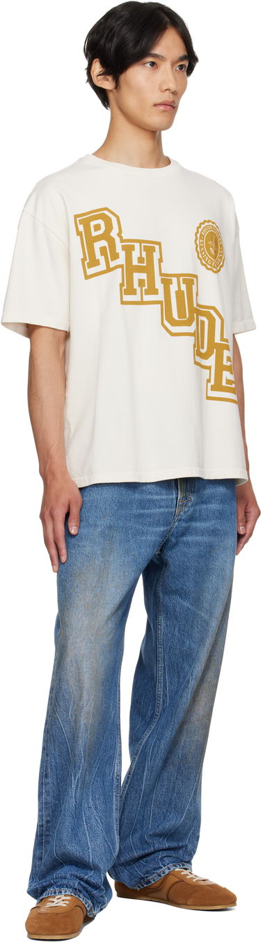 Tričko Rhude Rhude Collegiate Crest T-Shirt Biela | RHPF25TT23012, 3