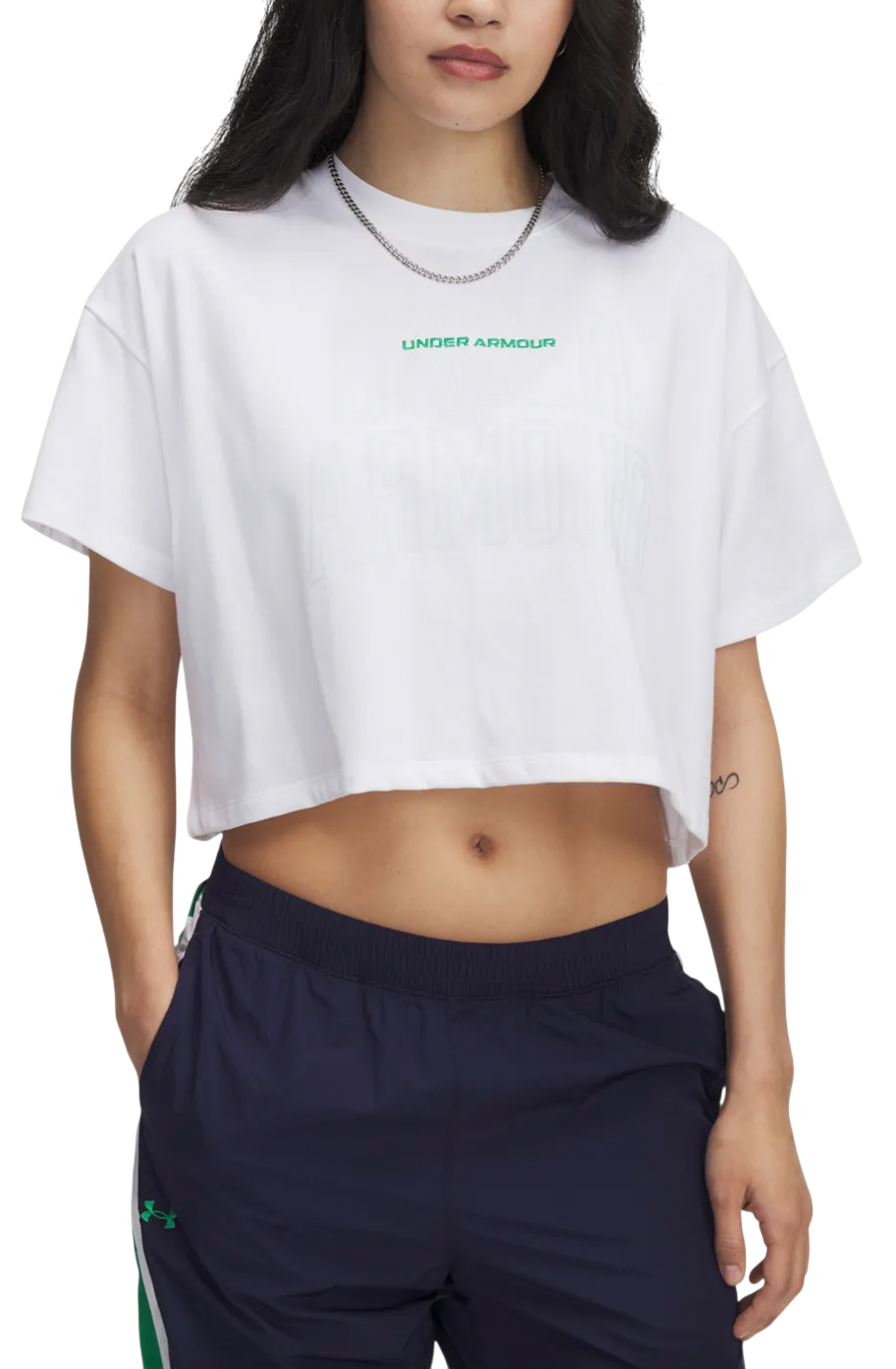 Crop Top Under Armour Varsity Mix HW Crop Top Biela | 1389156-101, 0