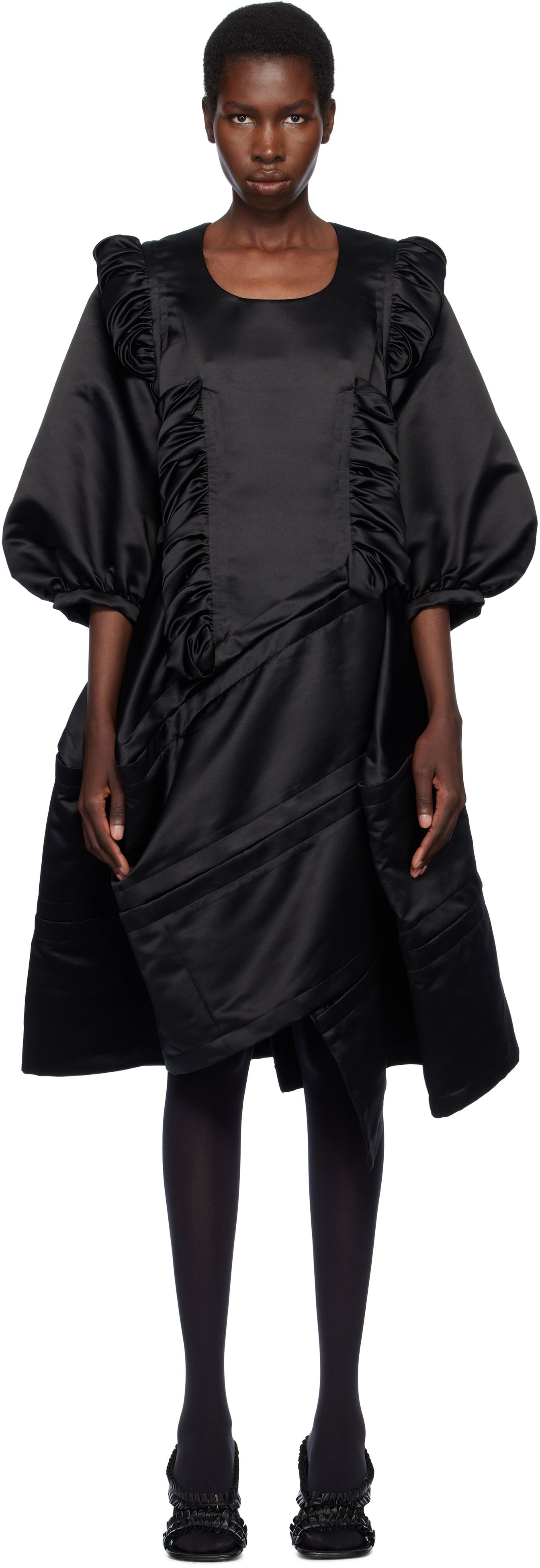 Šaty Comme des Garçons Comme des Garçons Satin Midi Dress Čierna | RO-O006-S25, 0