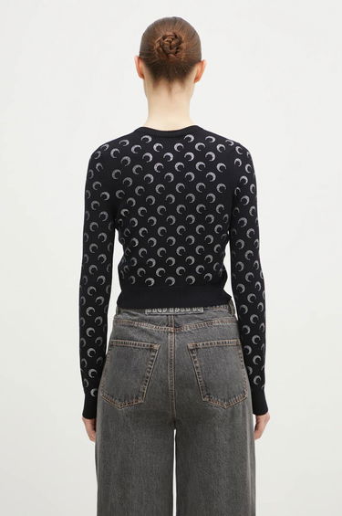 Sveter Marine Serre Rhinestoned Knit Fitted Cardigan Čierna | WTK011A-BK99, 2