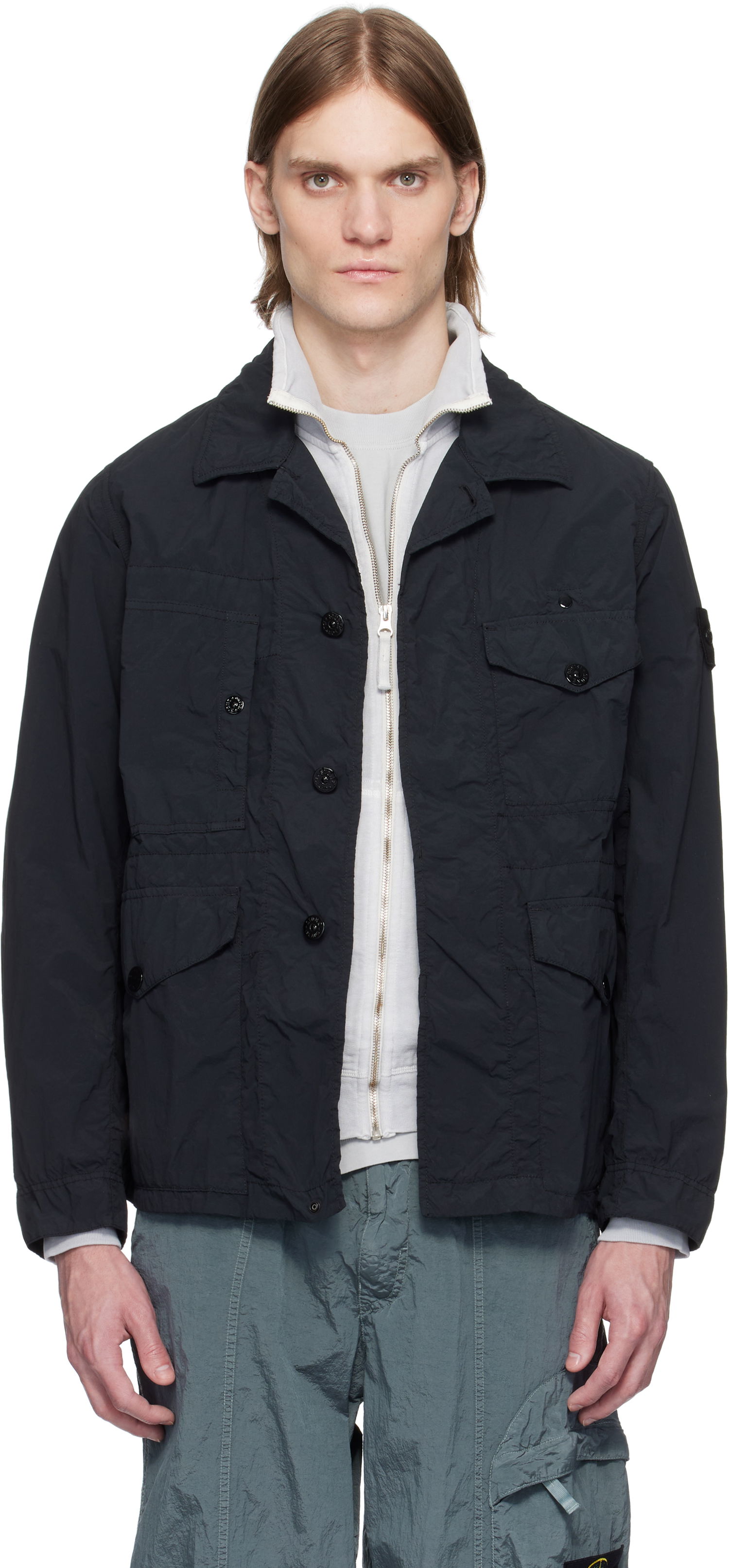 Vetrovka Stone Island Stone Island Nylon Ghost Jacket Čierna | K1S15 4100033 S00F6, 0