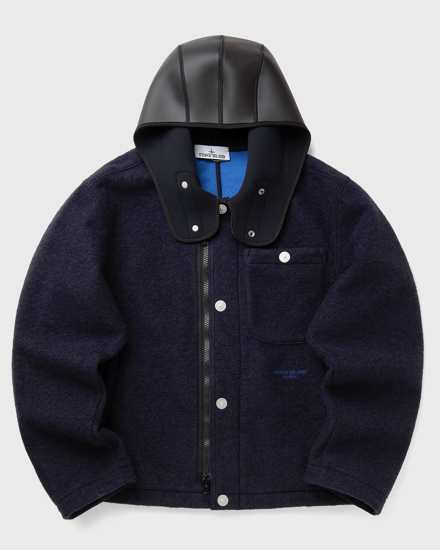 Bunda Stone Island Fleece Jacket with Neoprene Hood Navy | K2S15Q100021S0X22.V002A, 0