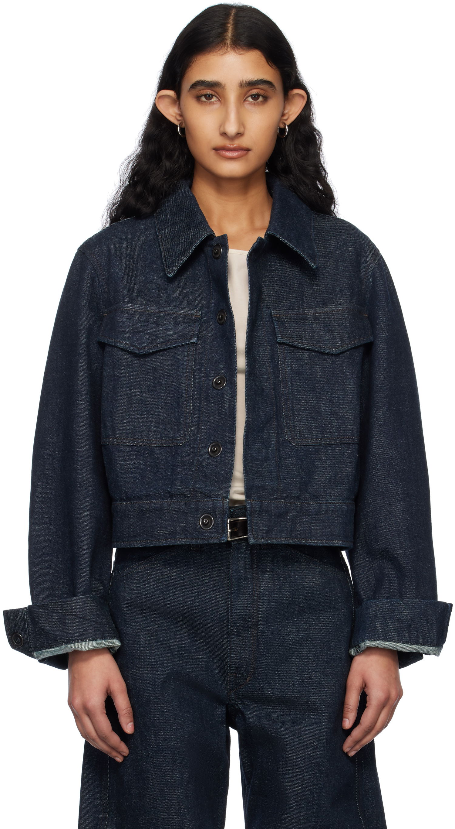 Bunda LEMAIRE Lemaire Two-Pocket Cropped Denim Jacket Modrá | OW1139 LD068, 0