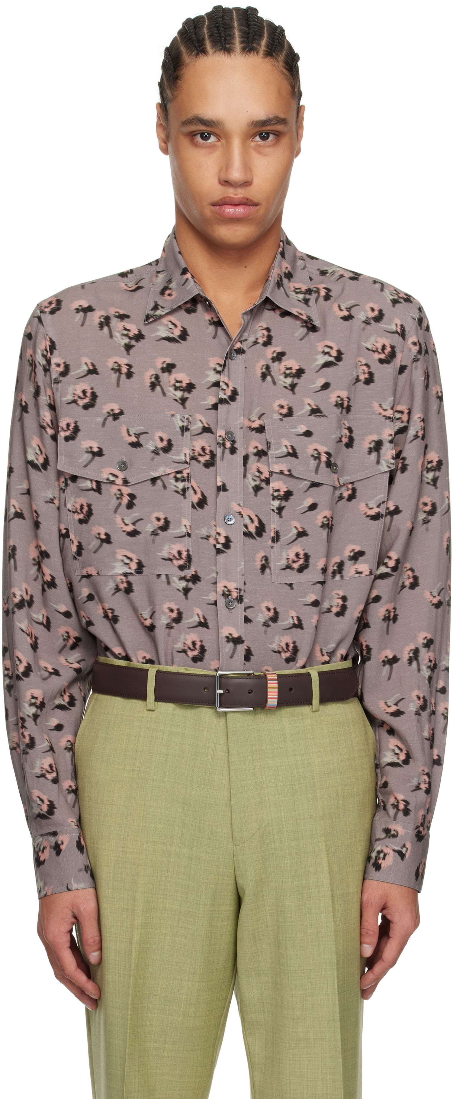 Košeľa Paul Smith Paul Smith Casual Fit Floral Shirt Šedá | M1R-389Z-P02577-55, 0