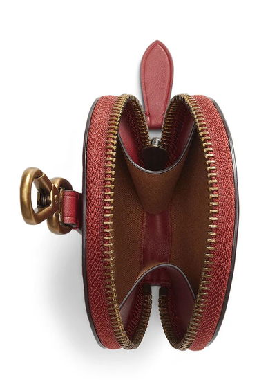 Peňaženka Polo by Ralph Lauren Round Leather Keychain Wallet Červená | 427952662, 2