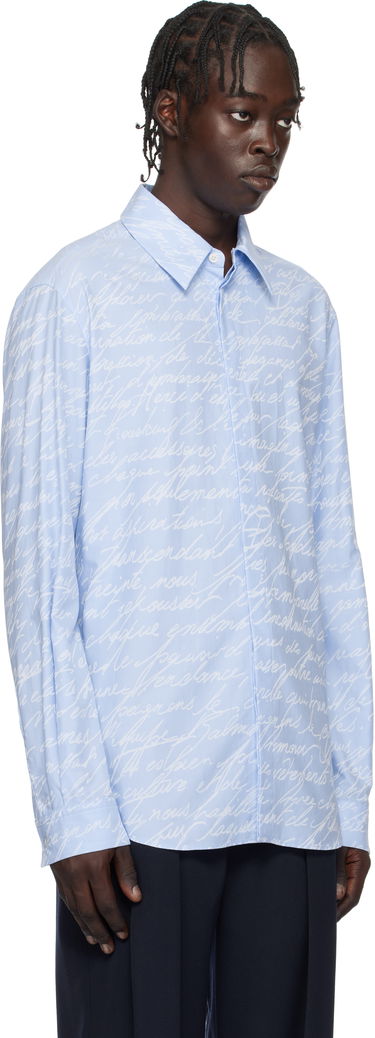 Košeľa Balmain Love Letter Print Shirt Modrá | EH1HS405CF82, 1