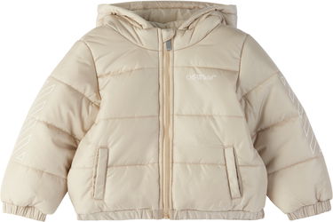 Prešívaná bunda Off-White Off-White Bookish Diag Short Puffer Jacket Béžová | OB7X001F24FAB0011701, 0