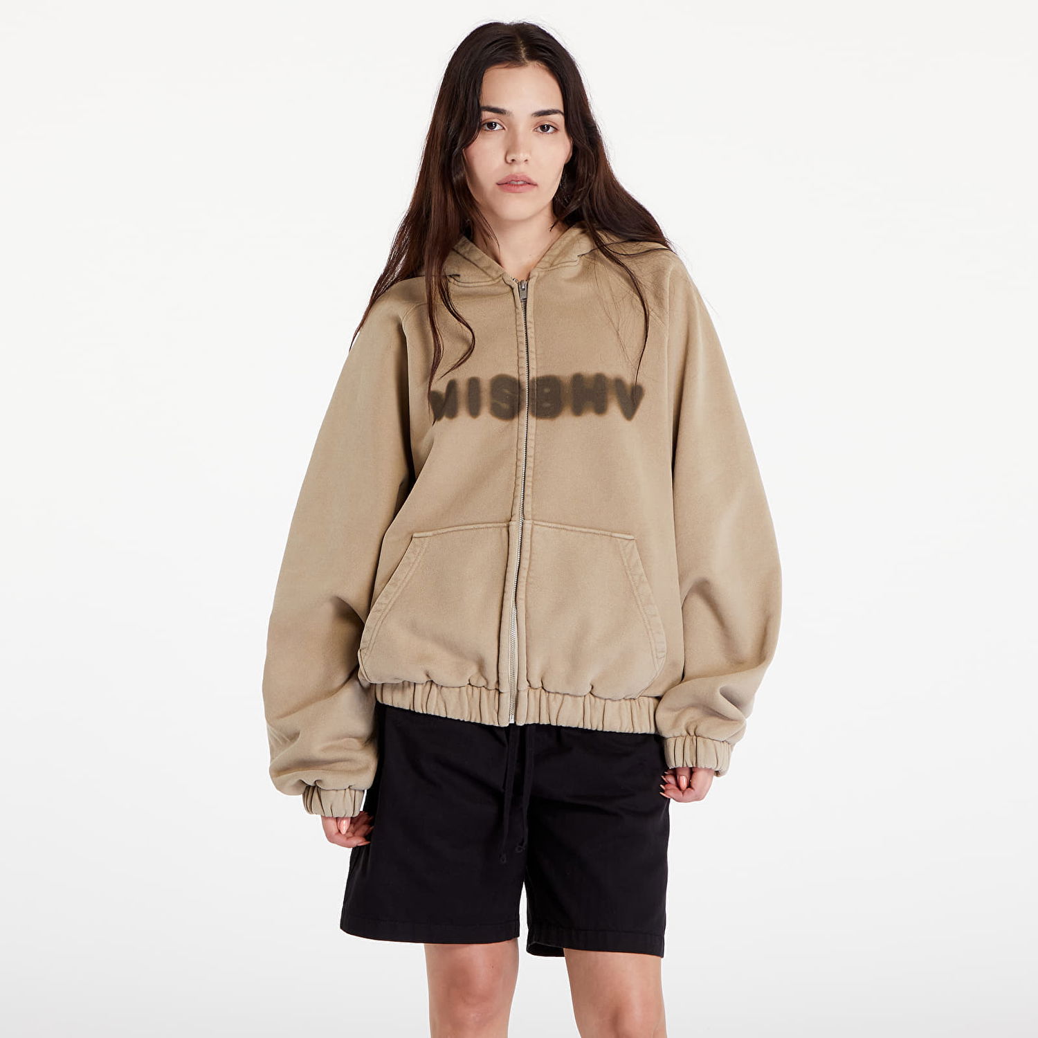 Mikina MISBHV Vintage Beige Community Zipped Hoodie UNISEX Vintage Beige Béžová | 241M216, 0