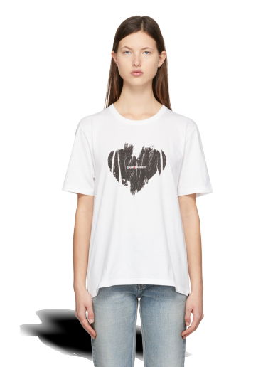 Tričko Saint Laurent Cotton T-Shirt Biela | 615522 YBSO2