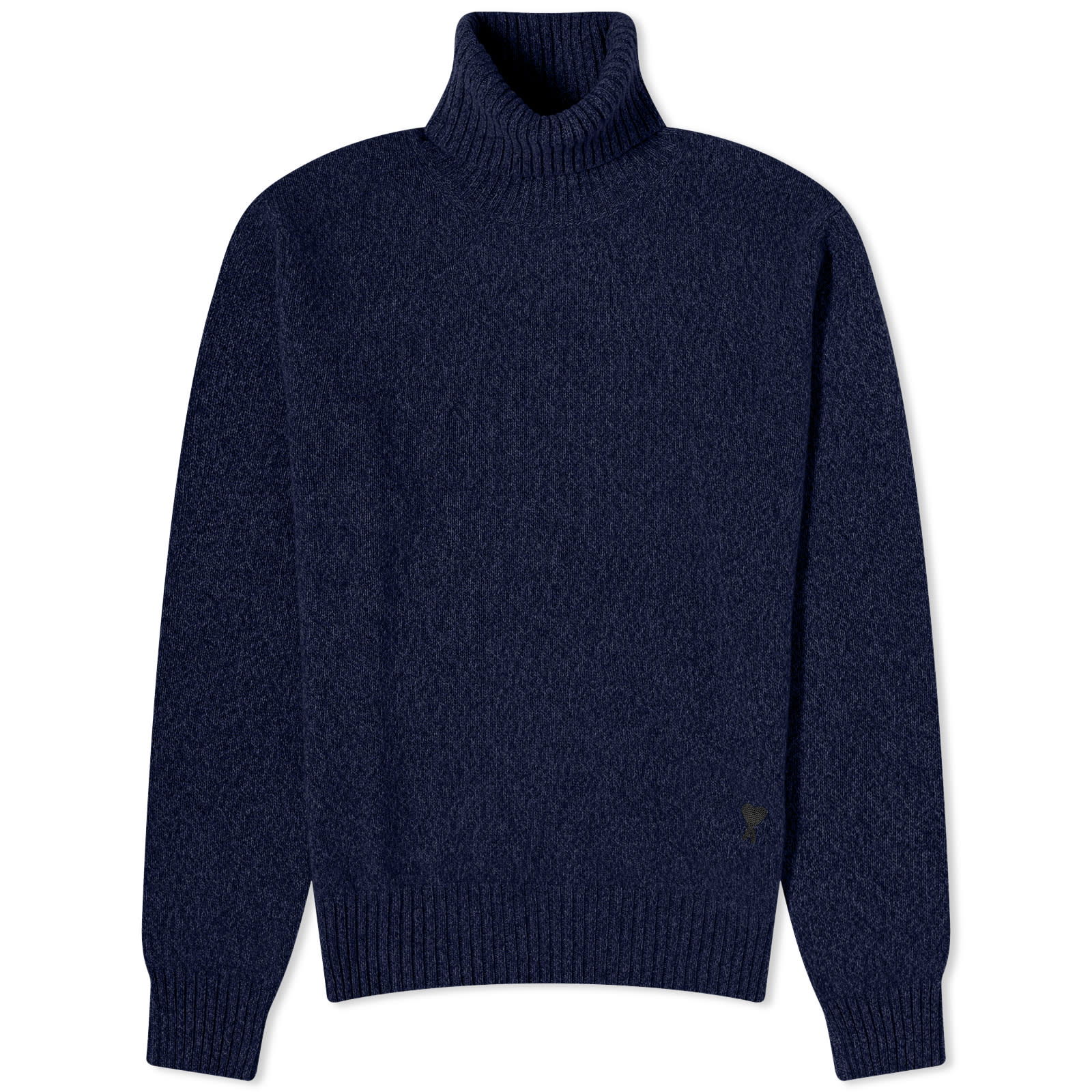 Tonal Heart Cashmere Roll Neck Knit