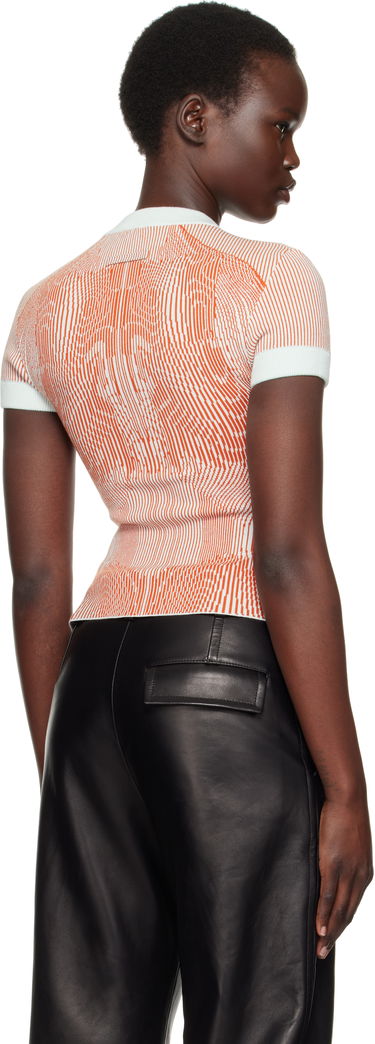 Tričko Jean Paul Gaultier Jean Paul Gaultier Morphing Pinstripes Jacquard Knit T-Shirt Oranžová | 25/33-F-TS110-M084-4215, 2
