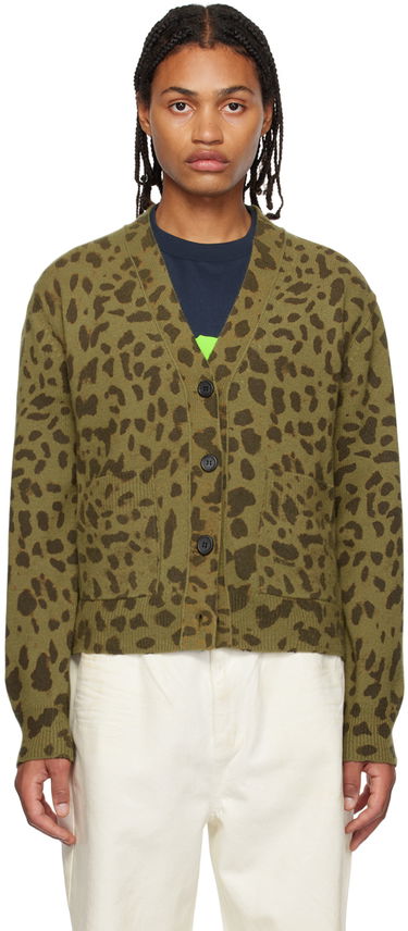 Sveter We11done We11done Leopard Print Cardigan Zelené | WD-KC3-23-622-U-KK, 0