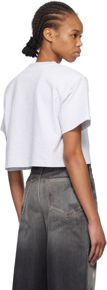 Crop Top We11done We11done Cropped T-Shirt with Shoulder Pads Šedá | WD-TT0-25-712-W-GY, 2