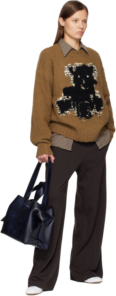 Sveter Acne Studios Bouclé Crewneck Sweater Teddy Bear Graphic Hnedá | A60601-, 3