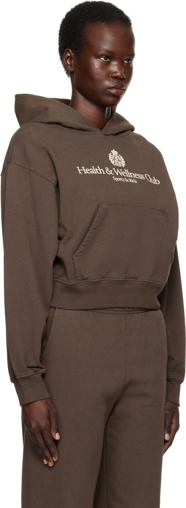 Mikina Sporty & Rich H&W Crest Cropped Hoodie Hnedá | ST074512241BR03, 1