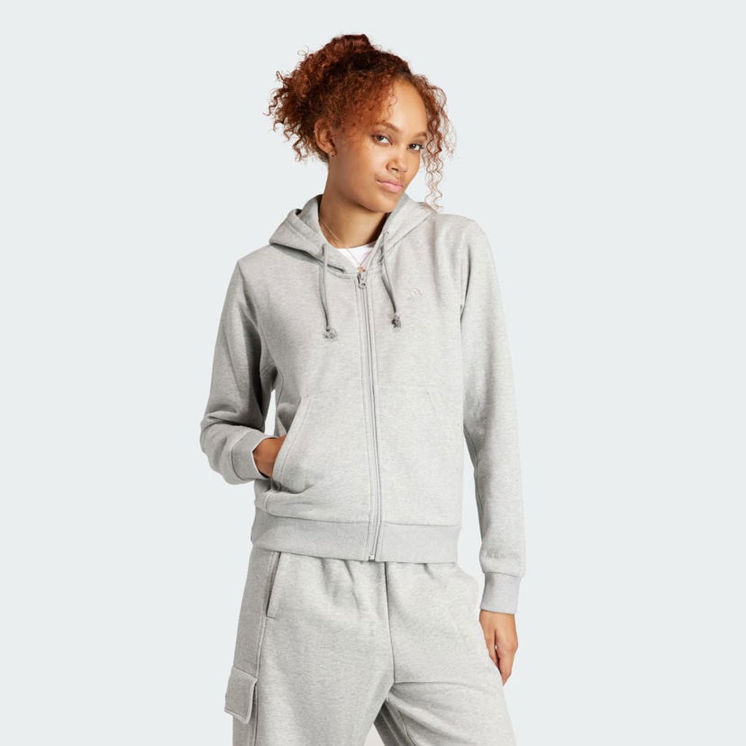 Mikina adidas Performance ALL SZN Fleece Full-Zip Hoodie Šedá | IW1238