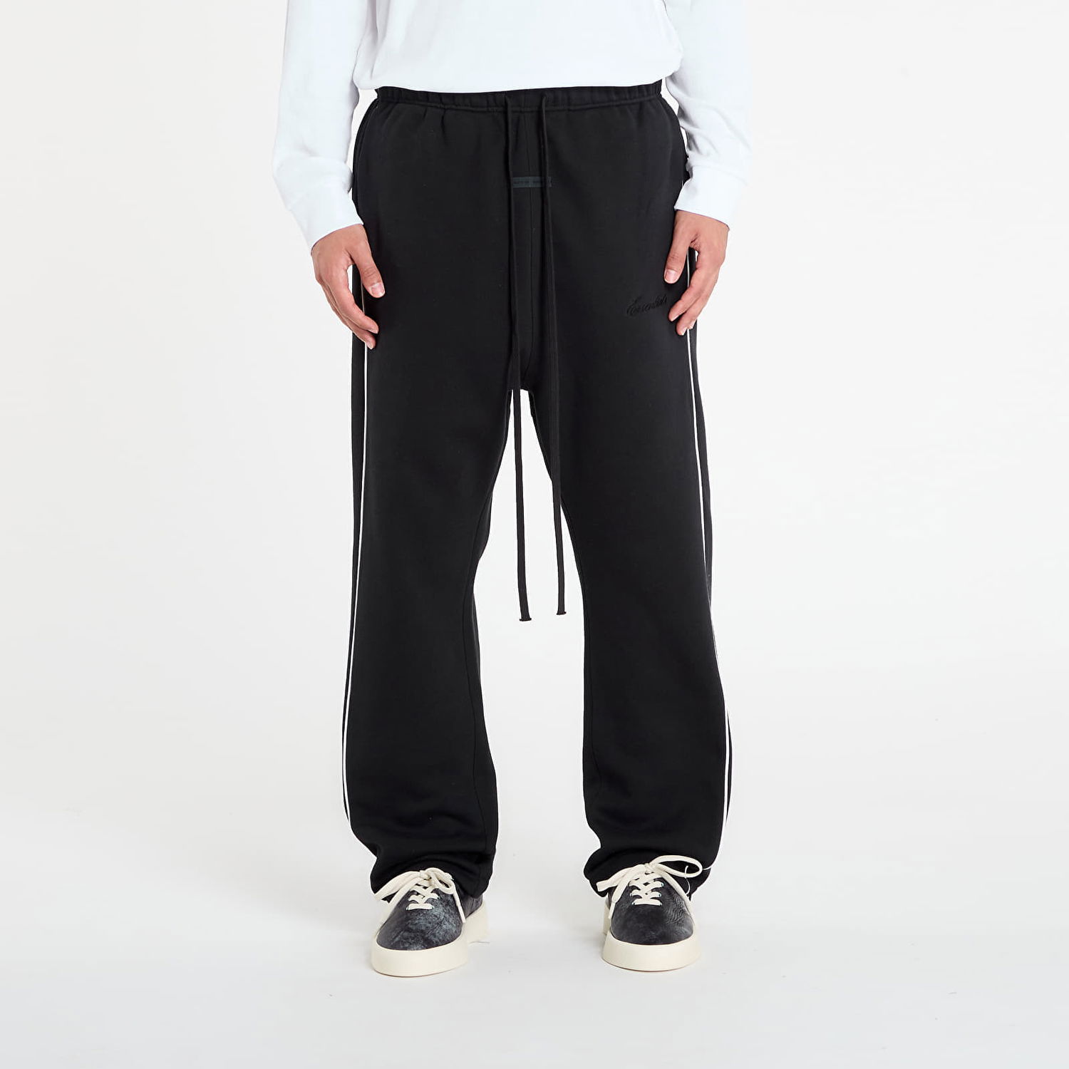 Tepláky Fear of God Fear of God Essentials Relaxed Sweatpants with Piping Čierna | 130SP258060F-378, 0