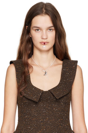 Náušnice SHUSHU/TONG SHUSHU/TONG YVMIN Edition Heart and Bowknot Lip Ring Červená | 23390RED00NN, 2