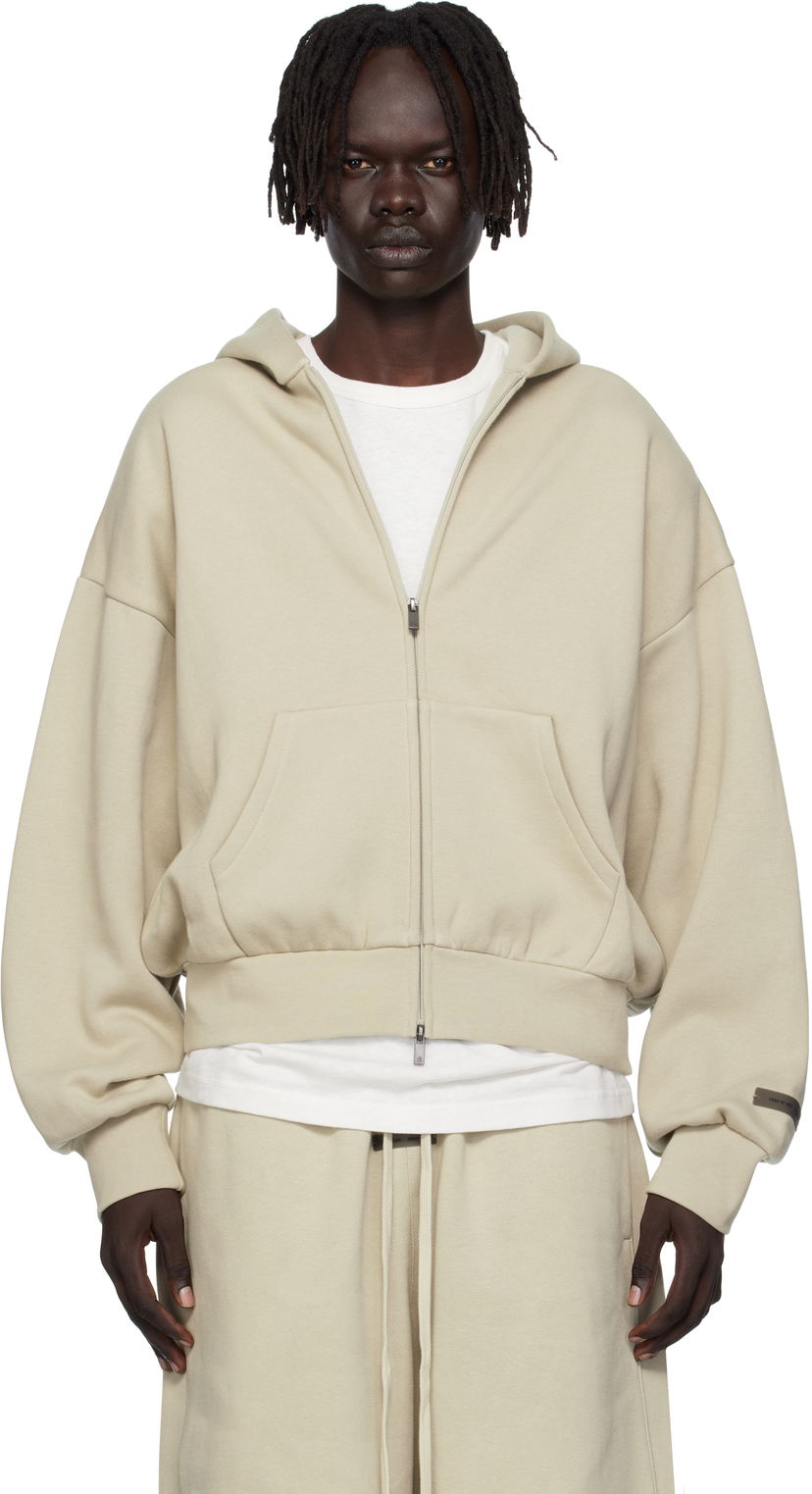 Mikina Fear of God Fear of God ESSENTIALS Fleece Zip-Up Hoodie Béžová | 192SP254786F