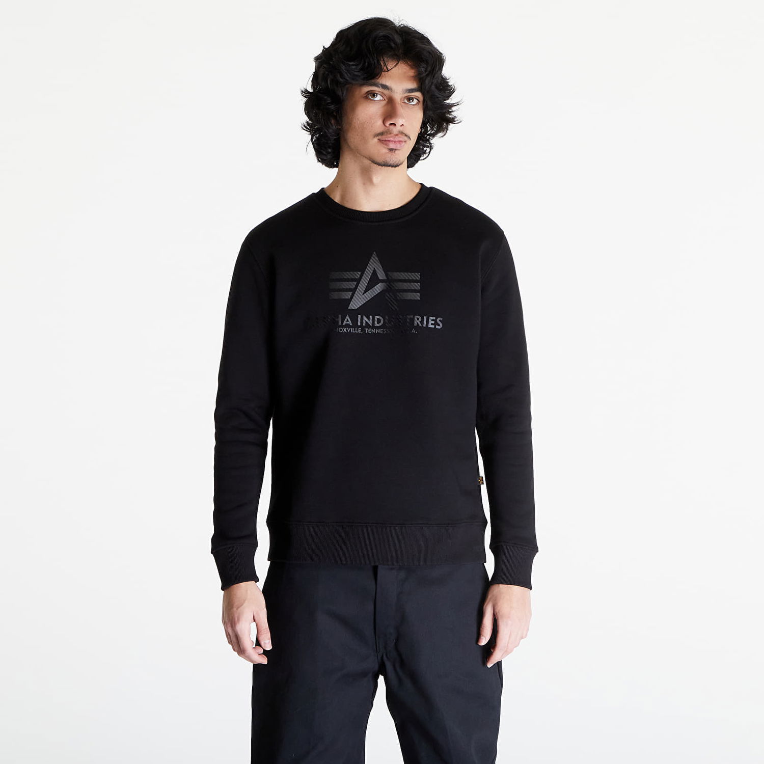 Mikina Alpha Industries Basic Sweater Carbon Black/ Black Čierna | 146311-515, 0