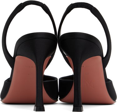 Tenisky a topánky Amina Muaddi Sling 90 Satin Heels with Crystal Buckle Čierna | CAMELIA SLING 90 SR SATIN, 1